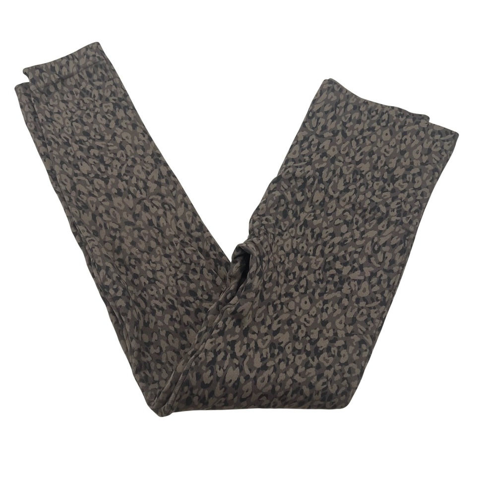Spanx Womens Leopard Print‎ Seamless High Waisted Leggings Brown Black Size S/P